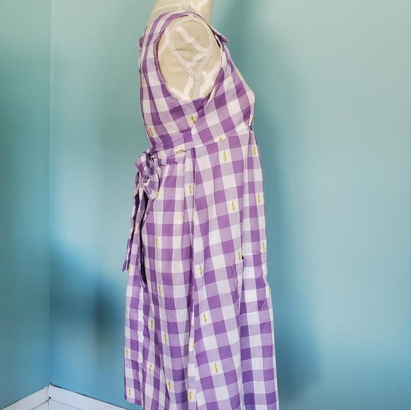 1970s purple gingham dress - Picture 5 of 6